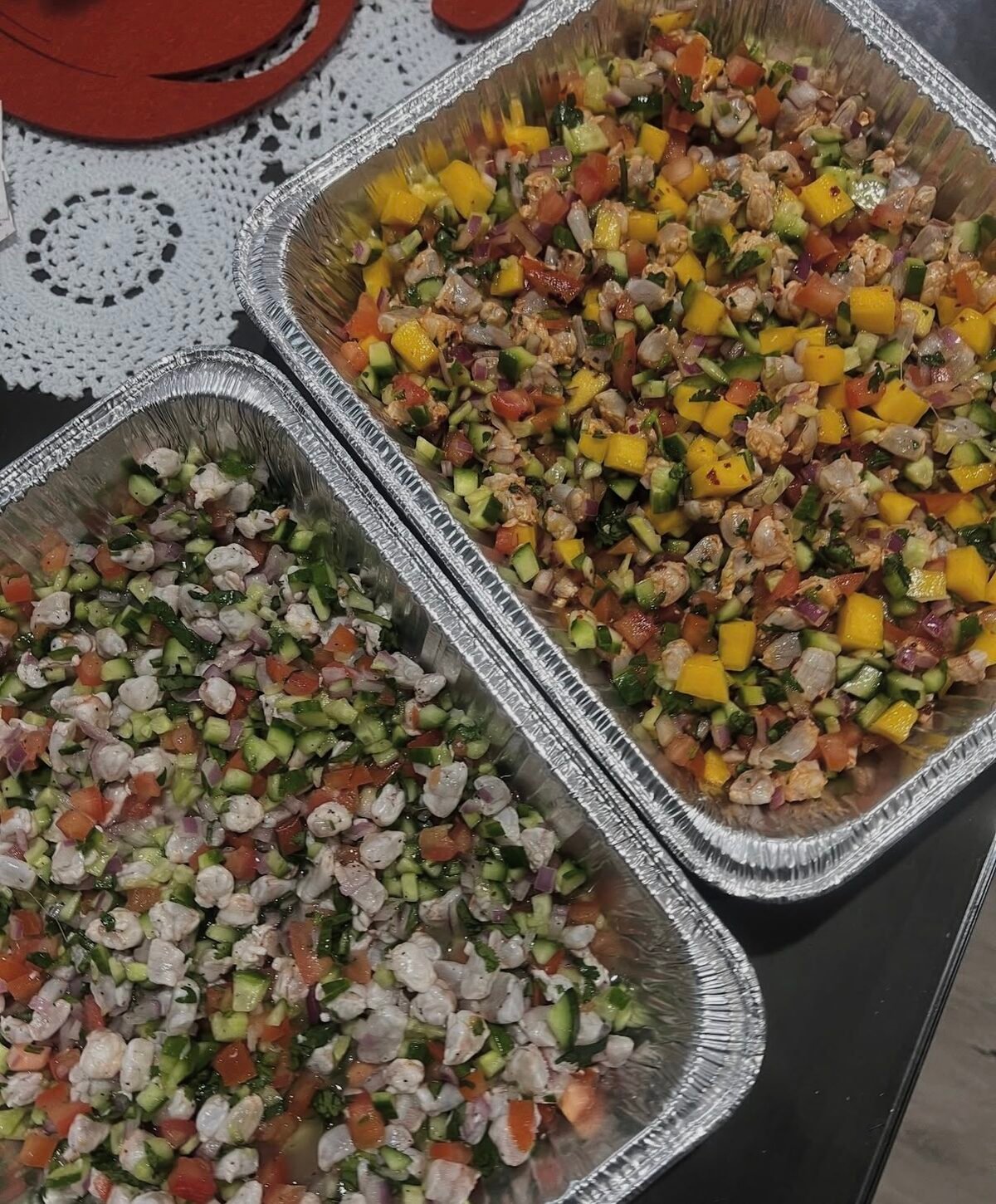 Ceviche de camarón con mango